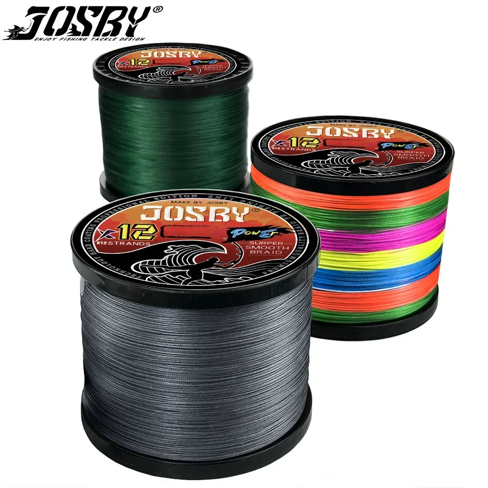 

JOSBY 100M 300M 500M 1000M 12 Strands Super Strong Fishing Lines 100% PE Multifilament Japanese x12 Braided Wire Carp Pesca