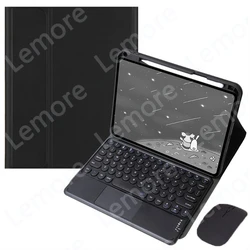 Enhanced Keyboard Case with Trackpad and Pencil Slot for Spanish (Black with mouse)