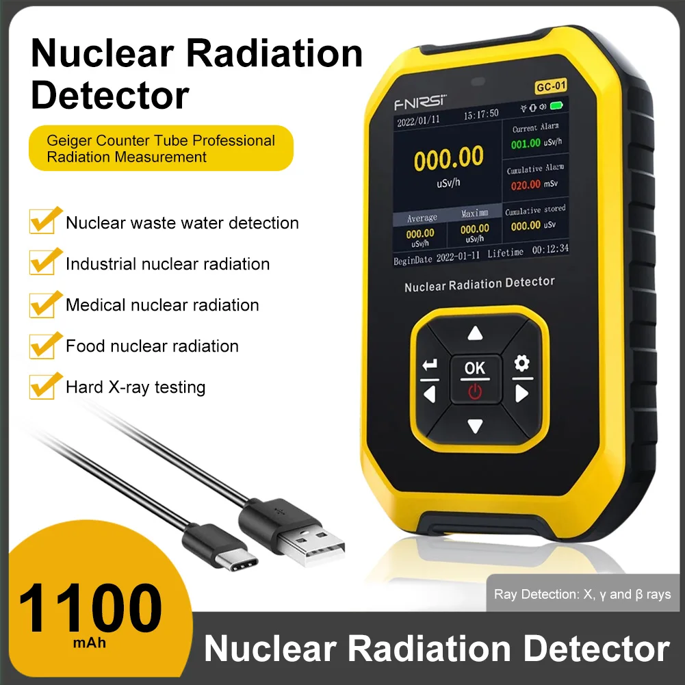 

UYANGG GC-01 Geiger counter Nuclear Radiation Detector Personal Dosimeter X-ray γ-ray β-ray Radioactivity Tester Marble Detector
