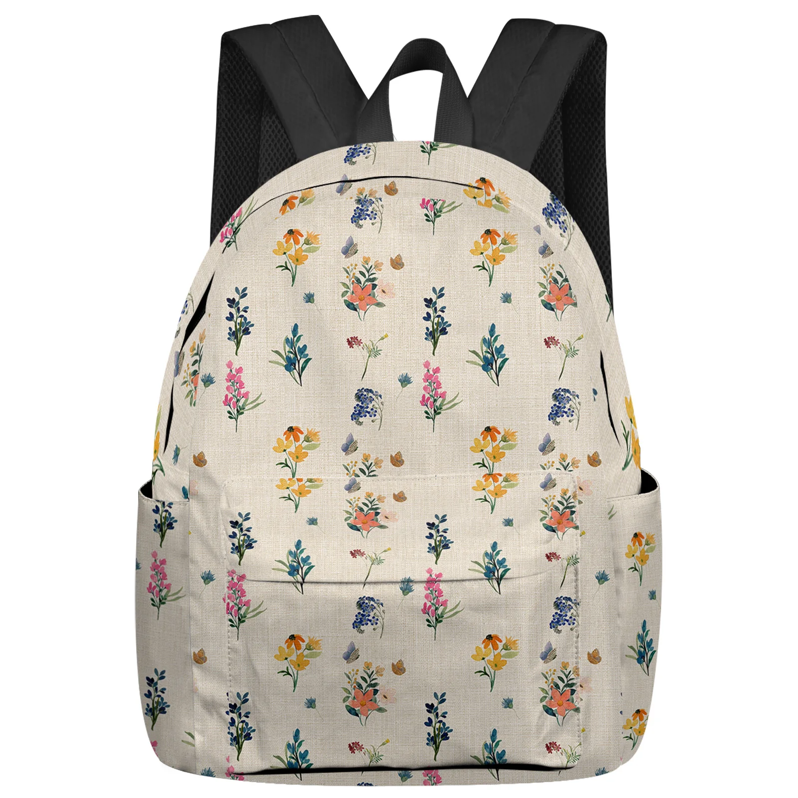 Mochila de viagem personalizada para adolescentes, mochilas escolares,  bolsa para laptop, flor da margarida, borboleta lavanda, homens e mulheres  - AliExpress