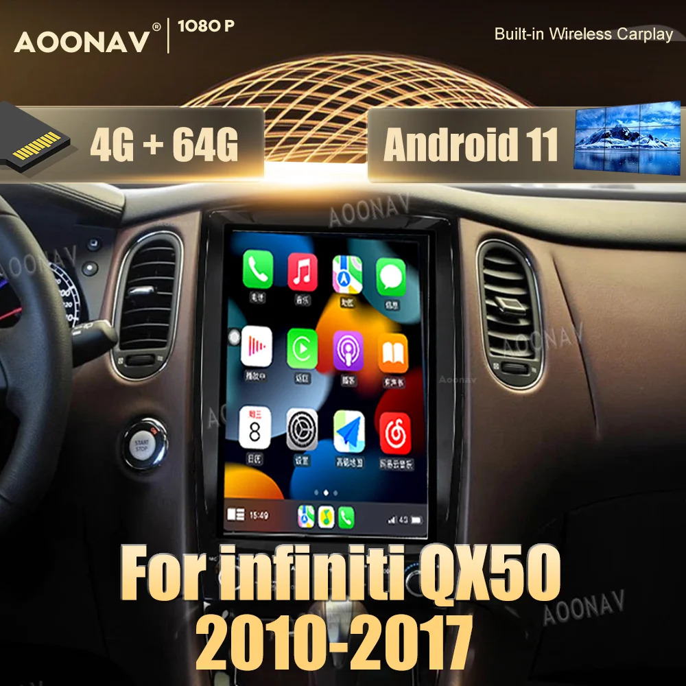 

Автомагнитола 13,6 дюйма, Android 11, для INFINITI qx50 2010-2017, GPS-навигация, мультимедийный плеер, сенсорный экран, стерео, 128 ГБ