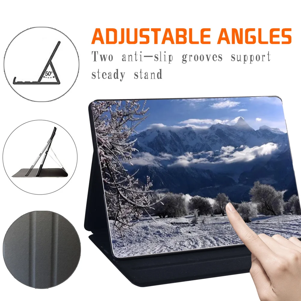 Elegant Marble Initial PU Leather Stand Case for Tablets - A to Z Letters