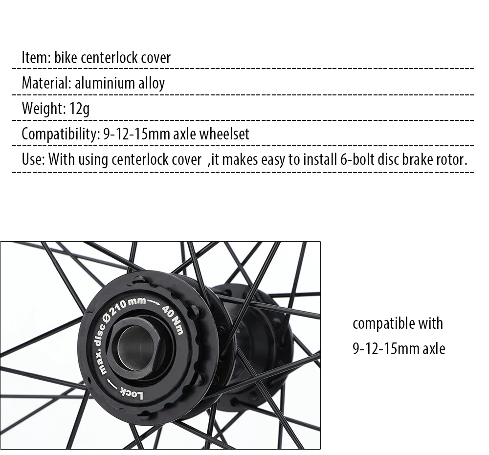 Fahrrad Centerlock Sicherungsring und Abstandshalter Fahrrad Center Lock Abdeckungsschlüssel für 6-Bolzen-Scheibenbremsscheibe Laufradsatz Nabe Aluminiumlegierung – Detail 2