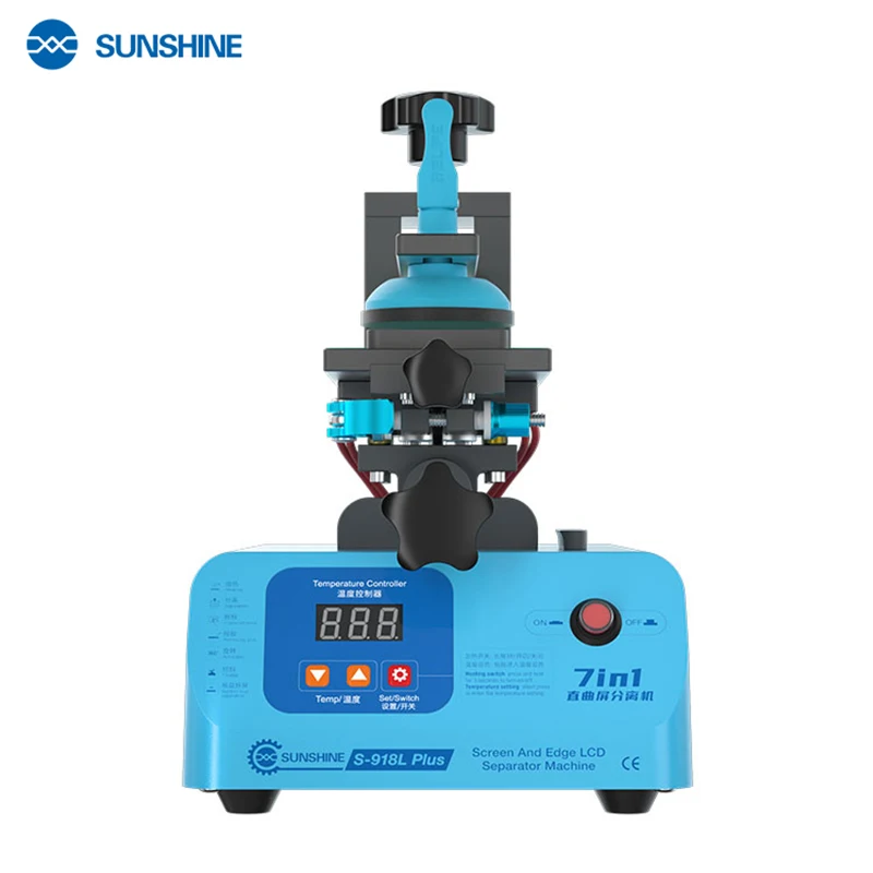 SUNSHINE 918L Plus 7in1 Rotate Hot Plate Flat Screen And Edge Screen Separator Machine For iPhone Samsung LCD Cured LCD Repair
