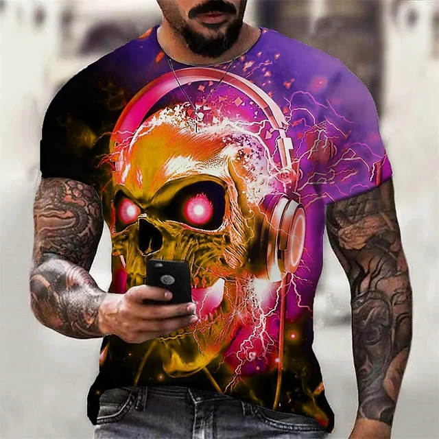 Men's Skull Tshirt 3D Printed Graphic Tshirts For Men