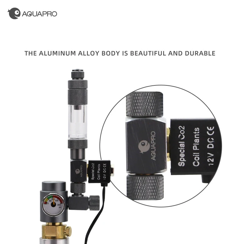AQUAPRO CO2 Solenoid Valve 12V Pressure Regulator Aquatic Plant Gauge Switch Aquarium Accessories Fish Tanks Cylinder Equipment 3