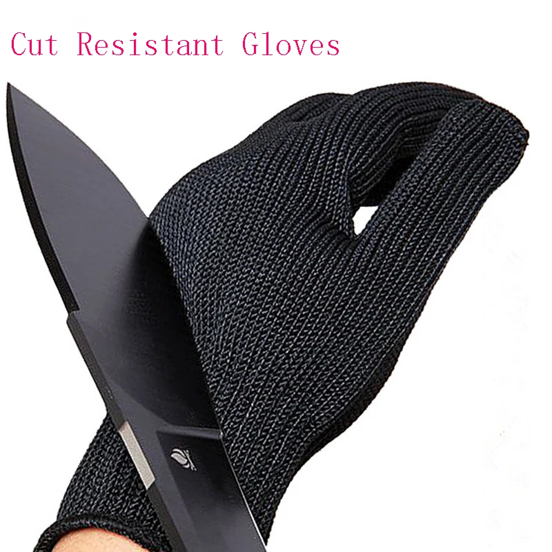 Home Gloves Labor Protection Gloves Wrapped Steel Wire Police Self-Defense Anti-Cut Black Household Cleaning Tools
