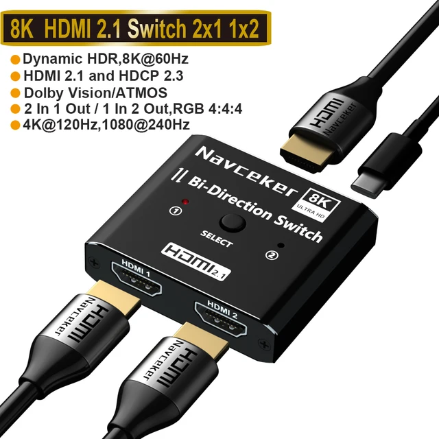 Switch 4k 120hz 4 Inputs 2 Outputs | Hdmi Splitter 4 Input 1 Outputs - 2023  Switcher - Aliexpress