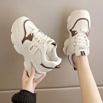 Women Thick Bottom Ultra-light Sneakers New Spring Autumn White Sports Shoes Casual Woman Comfort Breathable Running Shoes 1