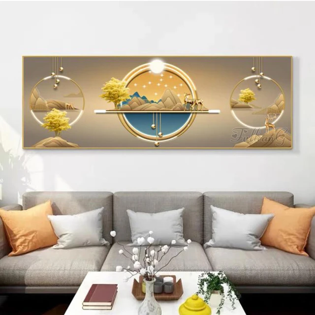 Modern Arts Diy Extra Large Size Diamond Painting Golden Deer Tree Full  Mosaic Embroidery Landscape Living Room Decor AA4112 - AliExpress