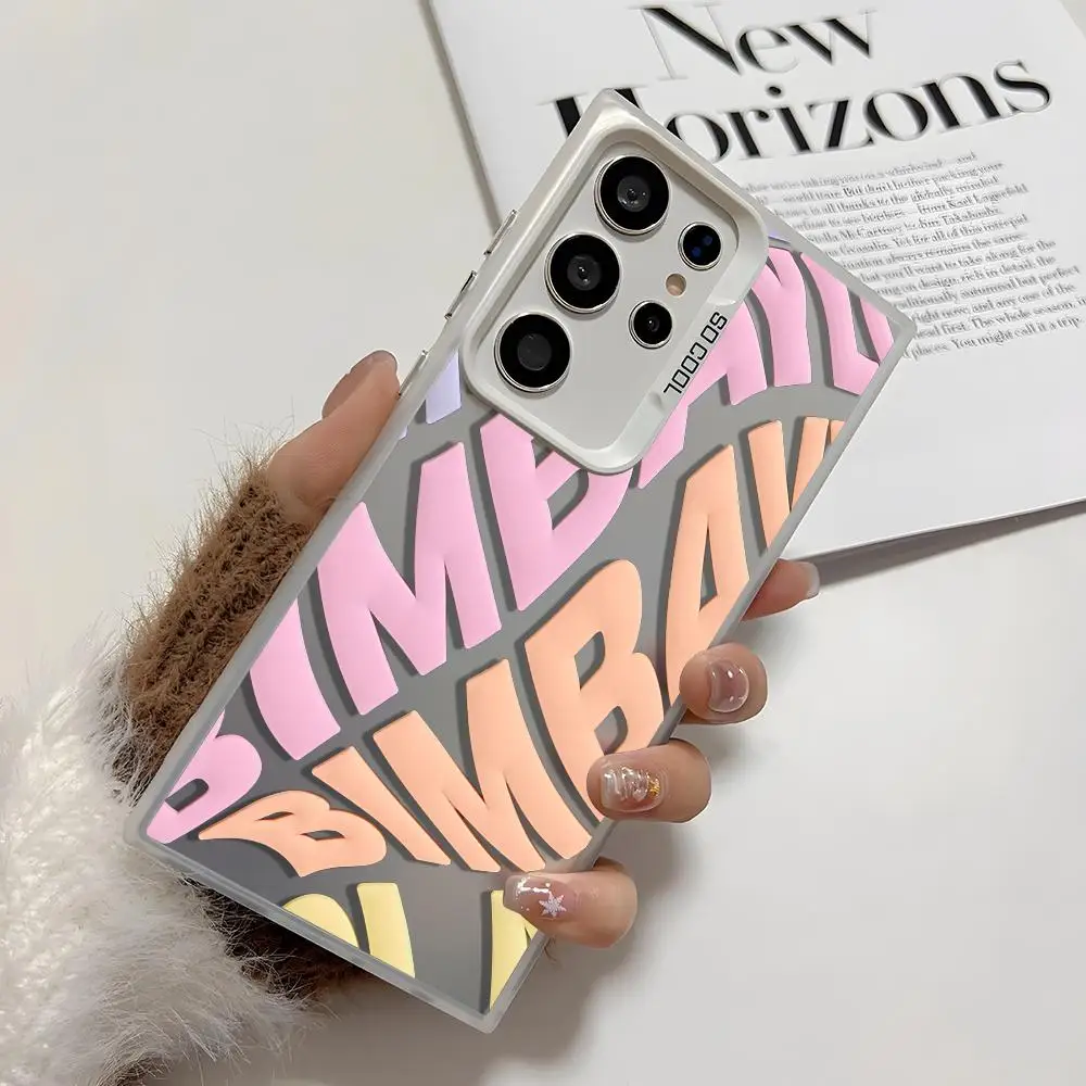 Spain INS Letter Popular Colorful Phone Case For Samsung Galaxy S25 Edge S24 S23 S22 S21 S20 Ultra Funda Silicone Silver cover 3
