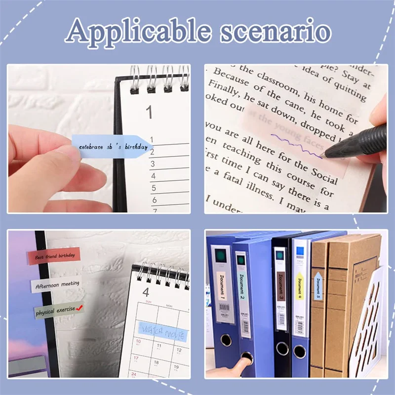 Index Tabs Flags for Annotating Books, Transparent Writable Book Markers Page Flags for Reading, Page Tabs for School Office 6