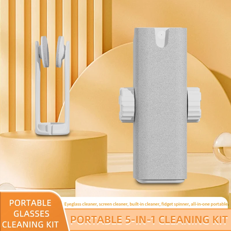5in1 Glasses Cleaning Cloth Cleaning Liquid Spray Bottle Kit Multi-functional Mobile Phone Screen Kit