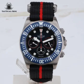 남성용 전술 개구리 FXD 티타늄 다이빙 시계, 크로노그래프 VS75B 태양열 구동 쿼츠 무브먼트 시계, BGW9 슈퍼 루미너스 20 ATM