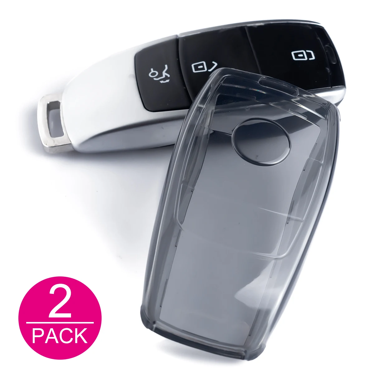 Premium Slim Car Key Fob Case Cover with Keychain