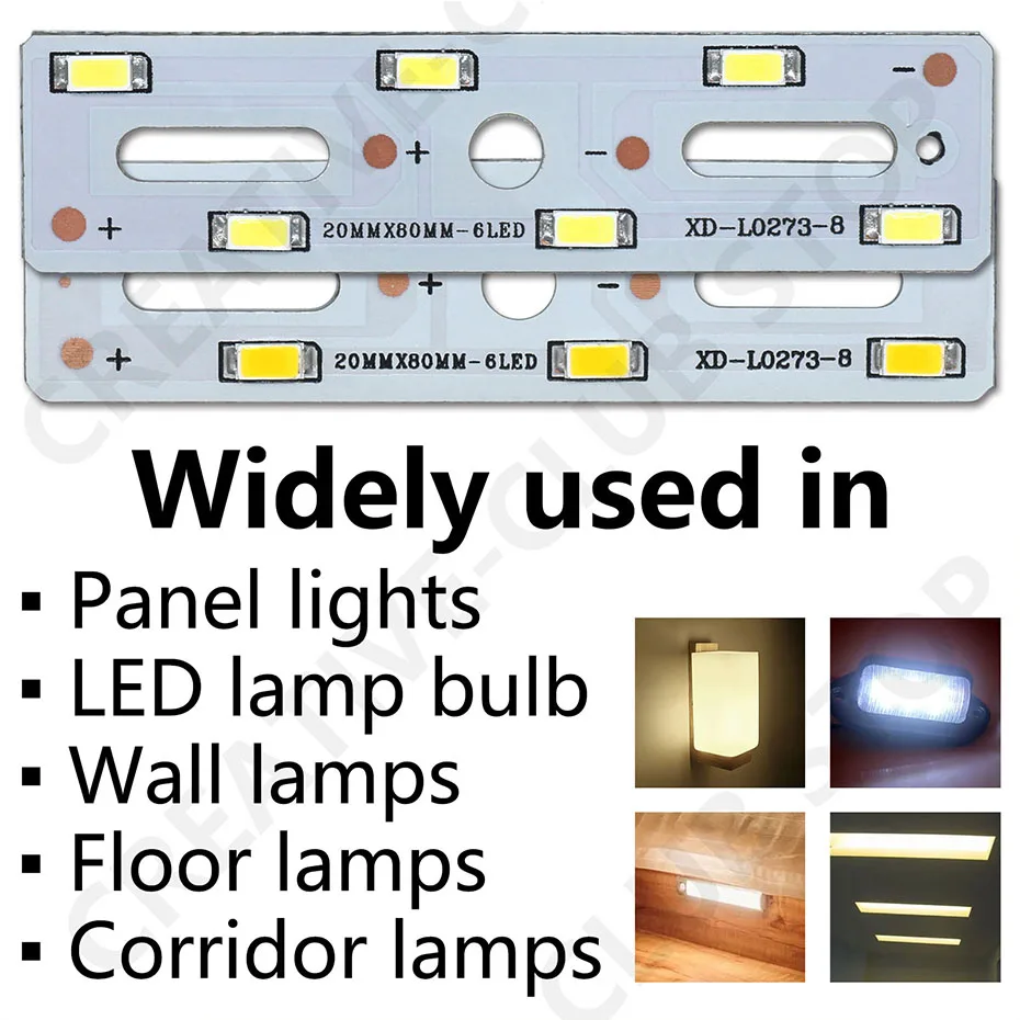 Description Picture 6 of itemSMD5730 LED Bar Light Source Aluminum Lamp Plate 3W DC9-9.6V 250mA LED Emitting Diode DIY Bulbs Retrofit Lamp Board Accessories