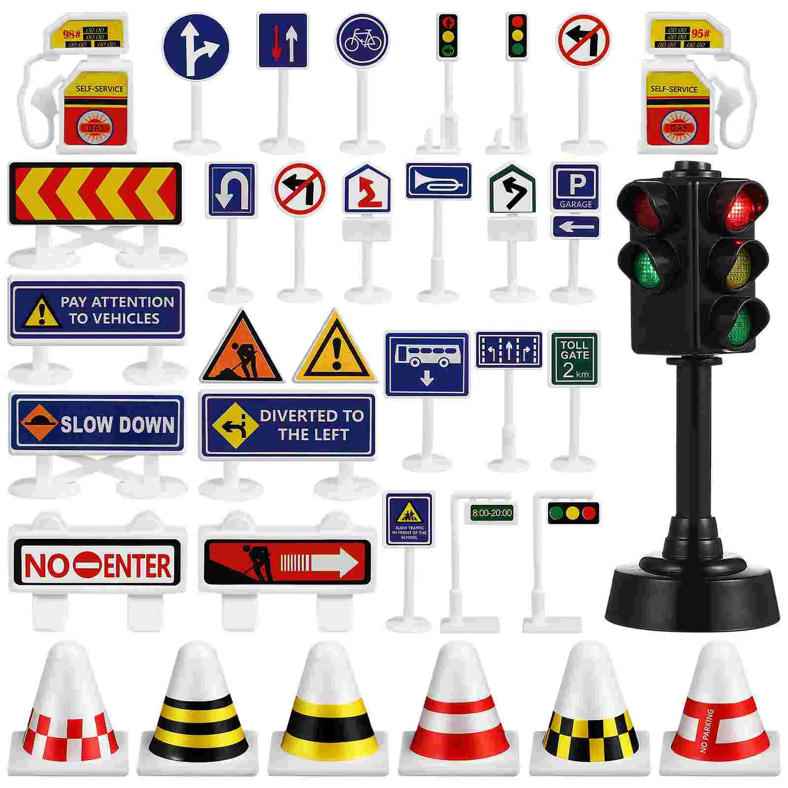 

Mini Traffic Signs Model Street Road Signal Toys Traffic Light Kids Safety Educational Toys Children Collection Gifts