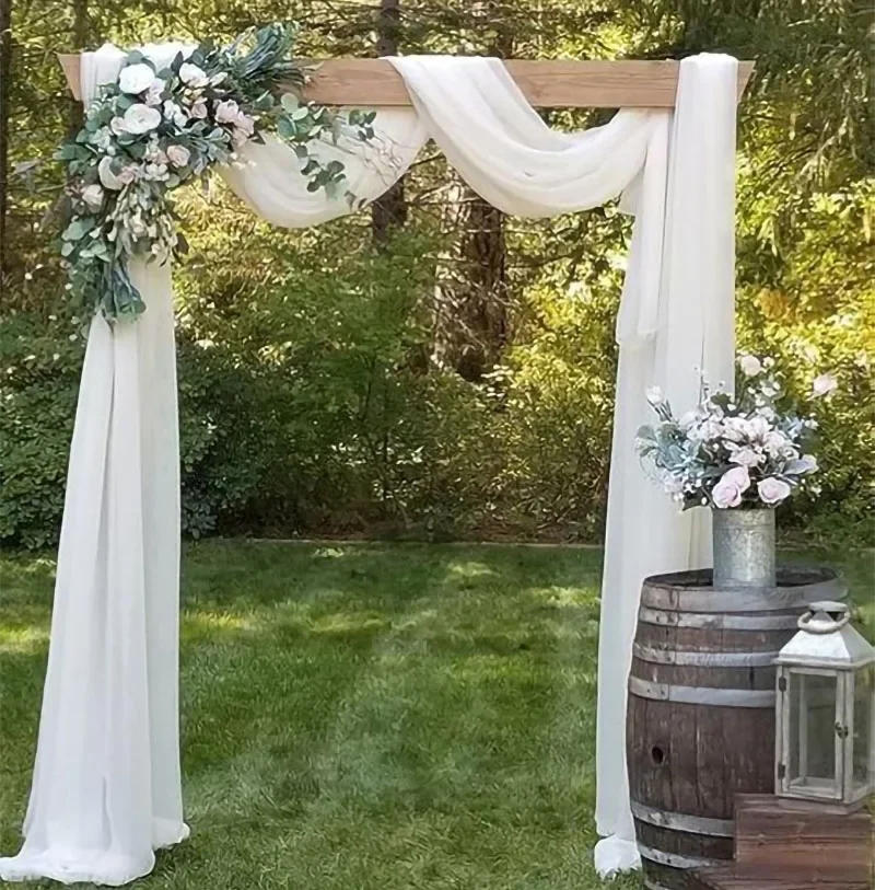 Elegant Sage Green Sheer Draping Curtains for Wedding and Event Decor