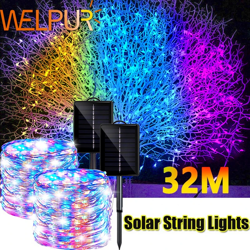 LED Outdoor Solar Lamp String Lights 100/200/300 Leds Fairy for Holiday Christmas Party Garland Garden Decor