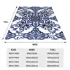 Blue Ornate Floral Mediterranean Sicilian Tile Blankets Flannel Throw Blankets Sofa Throw Blanket For Couch Bedding Throws Quilt 3