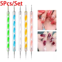 5Pcs/Set Dual-Ended Nail Art Dotting Pen Rhinestones Gems Picker Crystal Beads Handle Ball Head Drawing Painting Manicure Tools 1