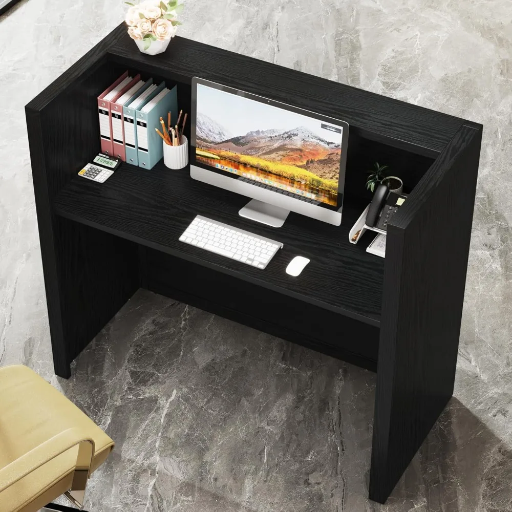 Front Desk Counter, 47 Inch Small Retail Counter Checkout, Lobby,  Small Office, Reception Area (47.2" W x 19.7" D x 43.3" H) 5