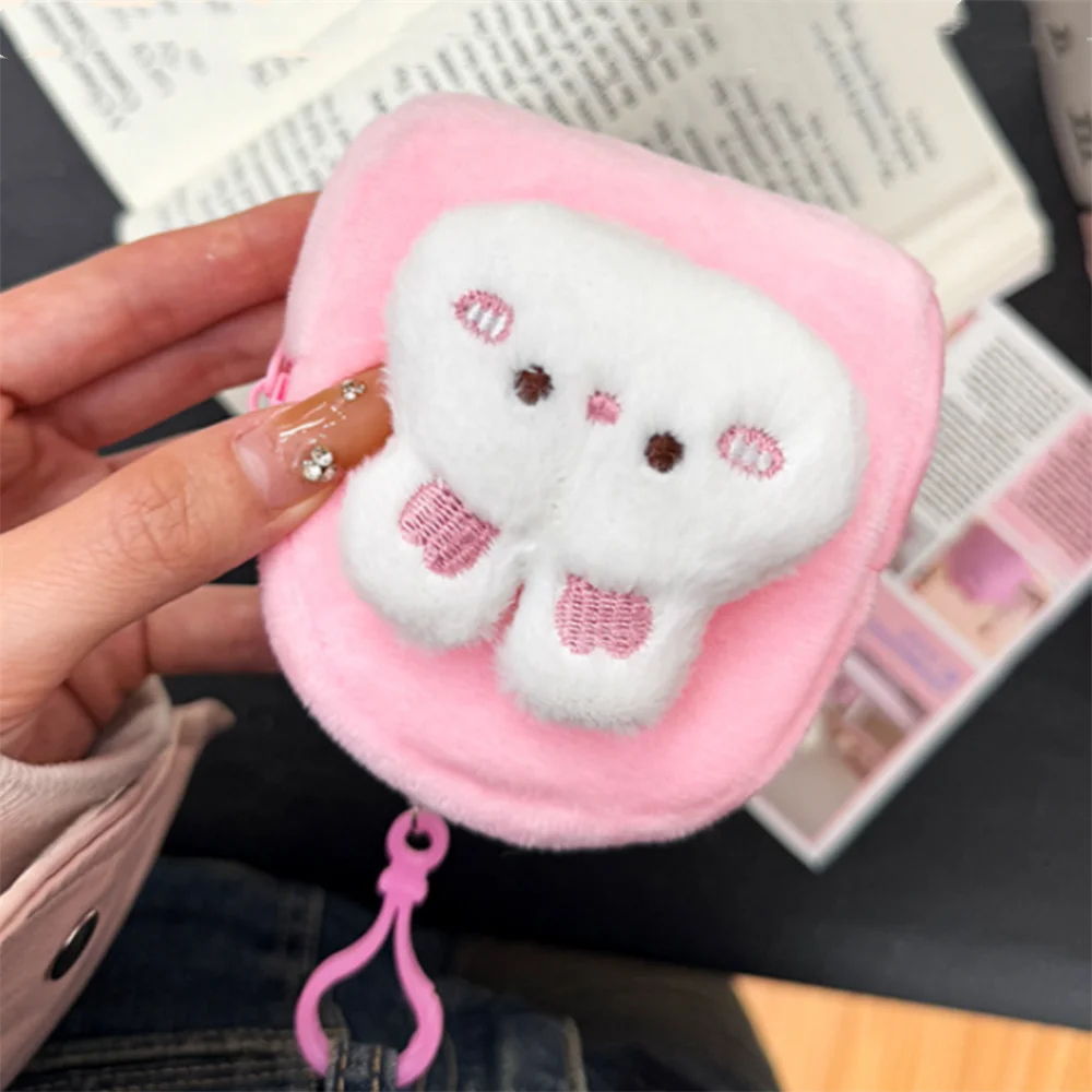 Creative Capybara Rabbit Kawaii Plush Coin Purse Cartoon Wallet Bags Pendant Funny Mini Fashion Headphone Storage Bag Girls Gift