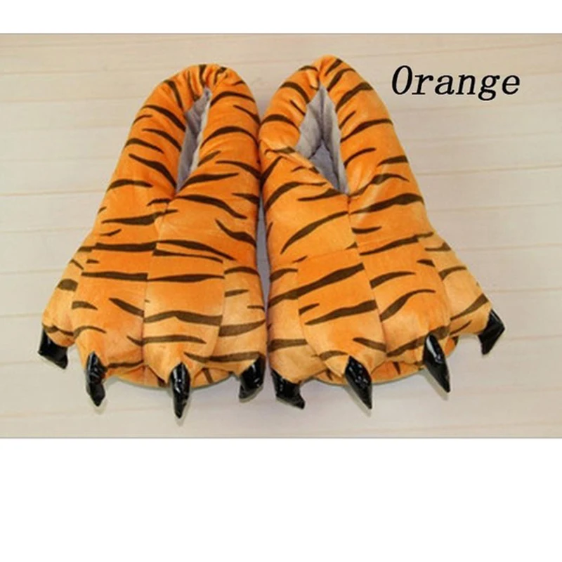 Indoor Floor Slippers Winter Warm Soft Women Men Shoes Paw Funny Animal Christmas Monster Dinosaur Claw Plush Home