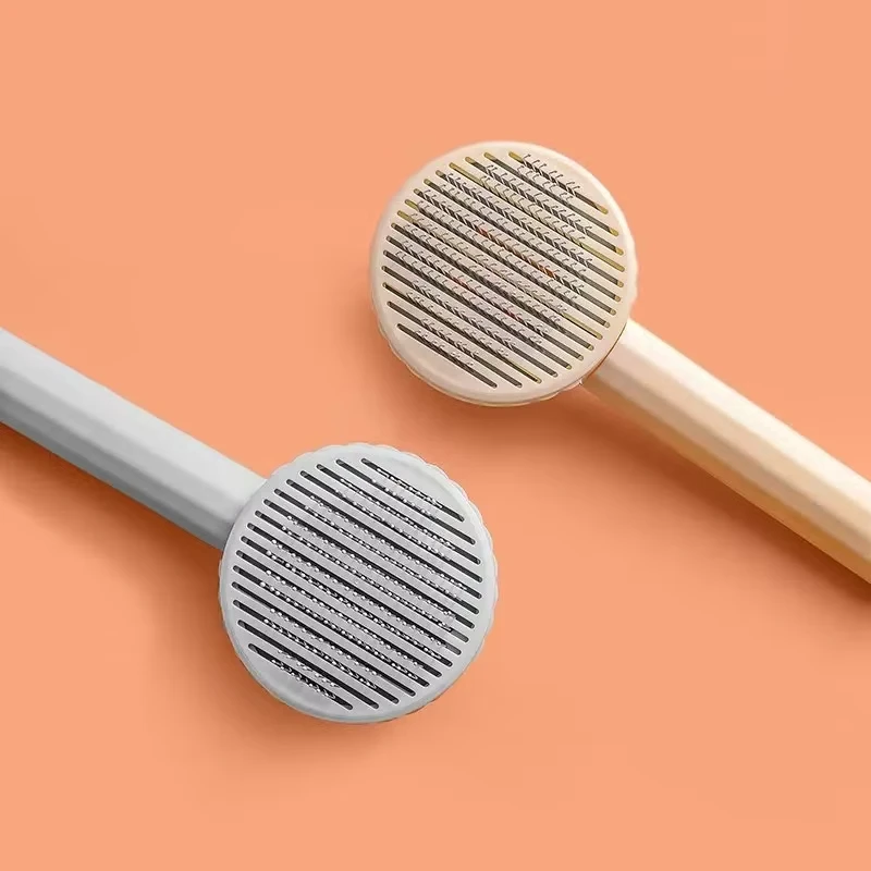 Pet Hair Removal Comb Cat Brush Self Cleaning Slicker Brush for Cats Dogs Hair Remover Scraper Pet Grooming Tool Cat Accessories