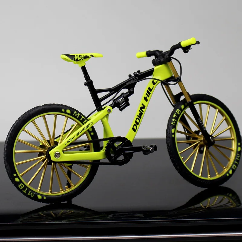 Finger Bike Toys 1:10 Mini Alloy Bicycle Model Diecast Metal Finger Racing Mountain Bike Folded Cycling Ornaments Collection Toys For Children