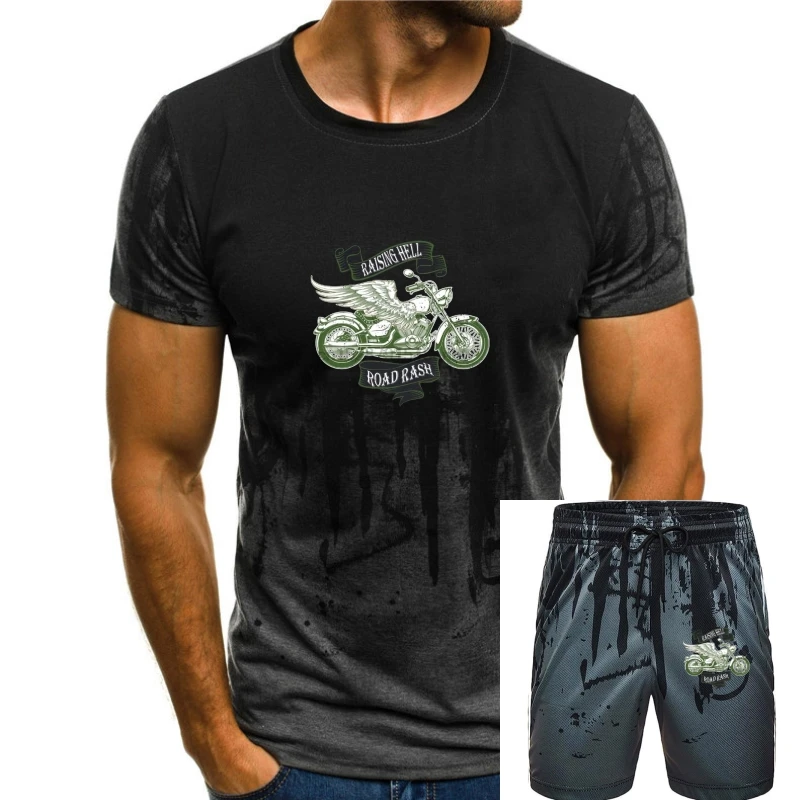 

Женская футболка в байкерском стиле, хлопковая Футболка в стиле рок с принтом, с принтом «поднимающая ад дорога», 2019