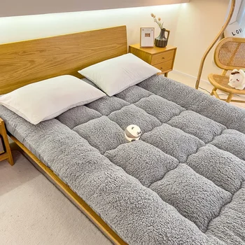 Winter padded lambswool mattress plus velvet dormitory home soft pad single and double warm pad quilt.