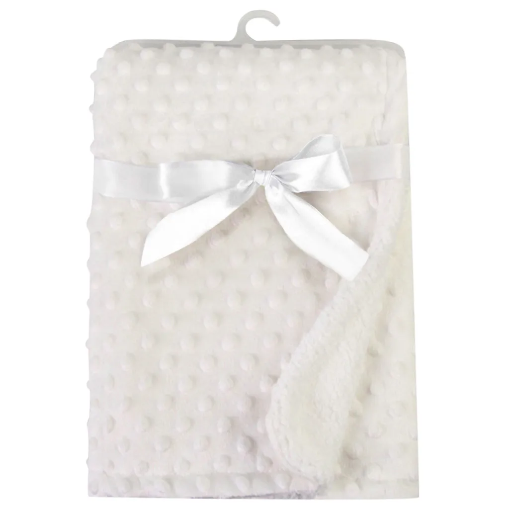 Coperta e fasce per neonati Coperta termica morbida in pile per neonati Set di biancheria da letto invernale solida Trapunta in cotone Biancheria da letto per neonati Swaddle Wrap - immagine 3