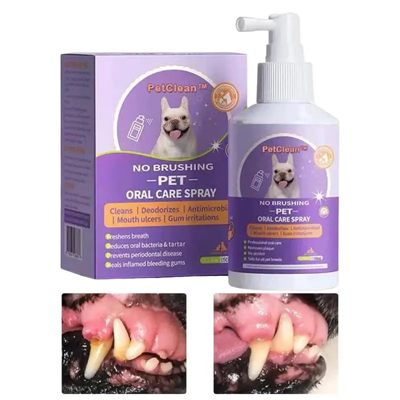

Dog Breath Freshener Spray 50ml Pet Oral Cleanse Spray Teeth Clean Deodorant Prevent Calculus Remove Bad Breath Spray For Pet