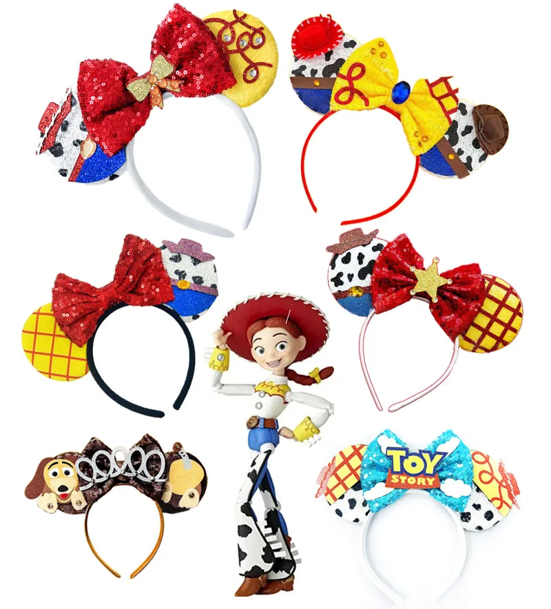 2024 Mickey Mouse Ear Headband  Festival Part Bow Sequin Hairband Women Hair Hoop Birthday Gift Adult/Child Cosplay Accessories