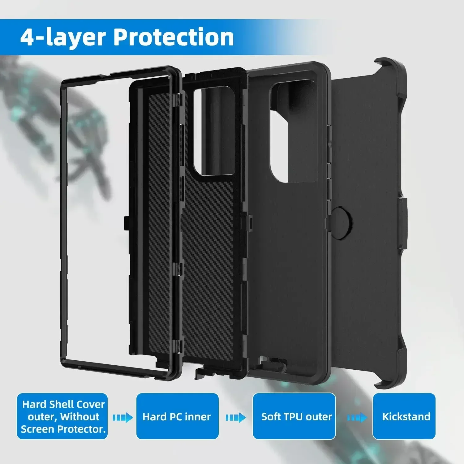 3-in-1 Rugged Armor Case with Clip