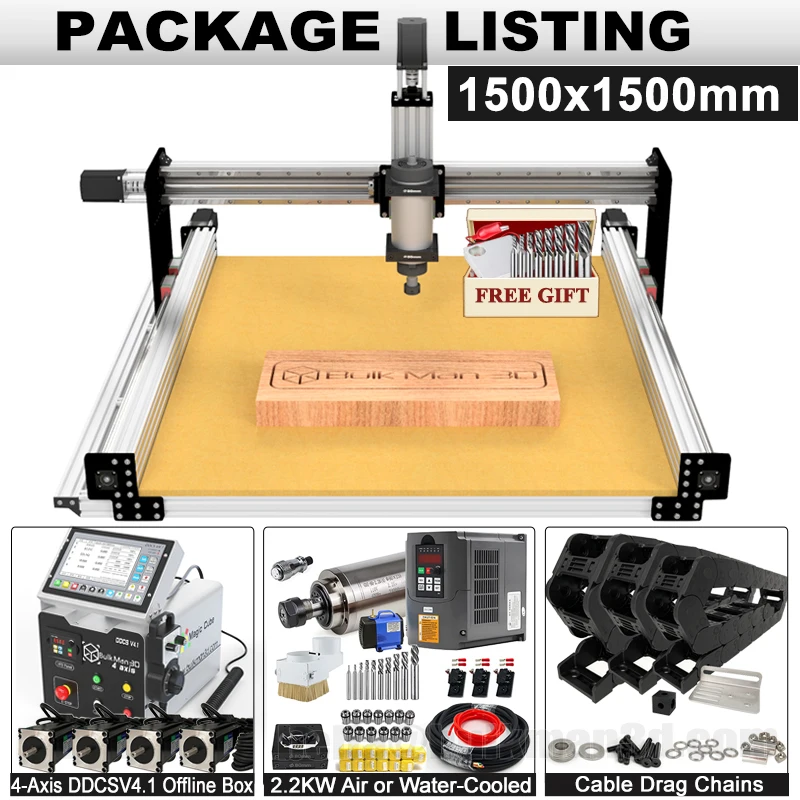 BulkMan3D ULTIMATE Bee 4-Axis CNC Router Kit with DDCSV4.1
