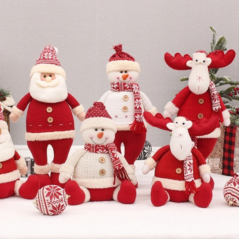 

2023 New Christmas Dolls Tree Decor New Year Ornament Reindeer Snowman Santa Claus Doll Navidad Decoration Merry Christmas
