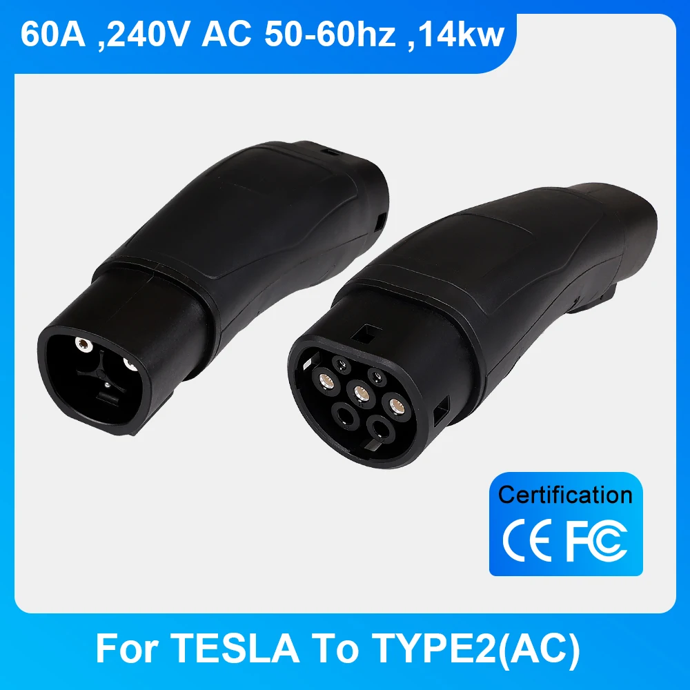 

For Tesla to Type2 EVSE Adapter Electric Cars Vehicle Charger 240V 32A Charging Connecto For Tesla to Type 2 AC connector