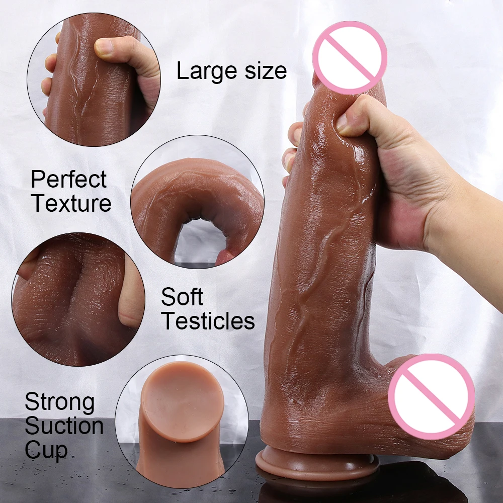 Tanie Nowy największy realistyczne Dildo miękkiego silikonu grube ogromne Penis Strapon