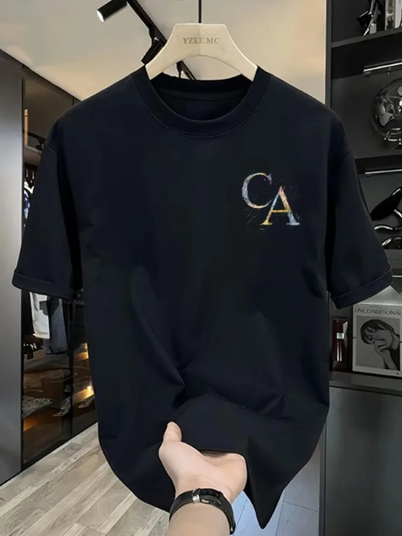 2026 새로운 스타일 반팔 아메리칸 그래피티 스타일 반팔 티셔츠 - 남녀 공용 레터 프린트 라운드넥 면 티셔츠