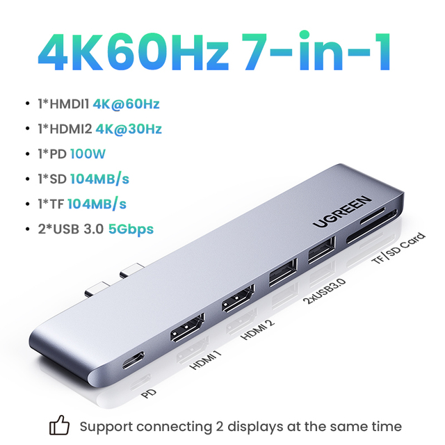USB Type C HUB Dual USB-C to HDMI RJ45 USB PD 3.0 SD for MacBook Pro Air Adapter Thunderbolt 3 Dock USB C 3.1 Type-C HUB
