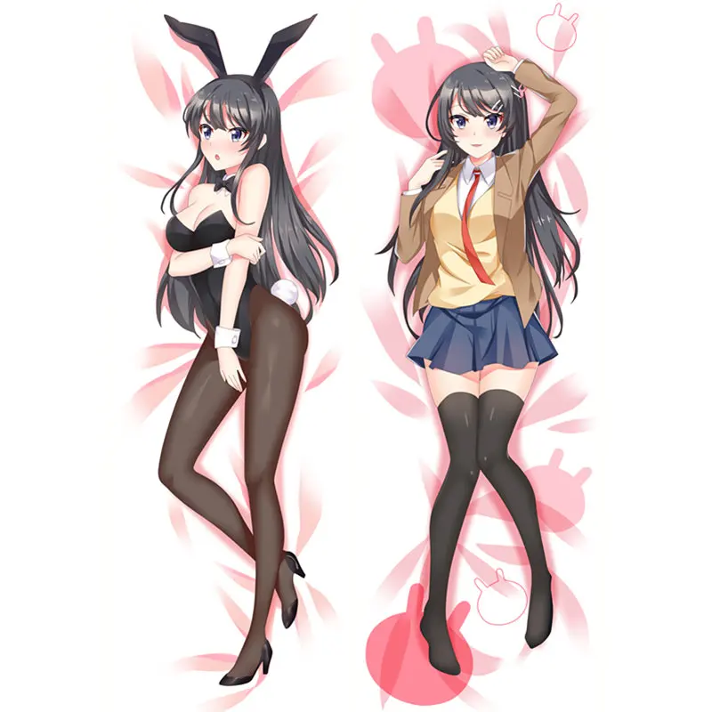 

Japanese Anime Sakurajima Mai hugging Body Pillowcase Double-Side Printed Pillow Cover Case Manga Otaku Dakmakura Gifts
