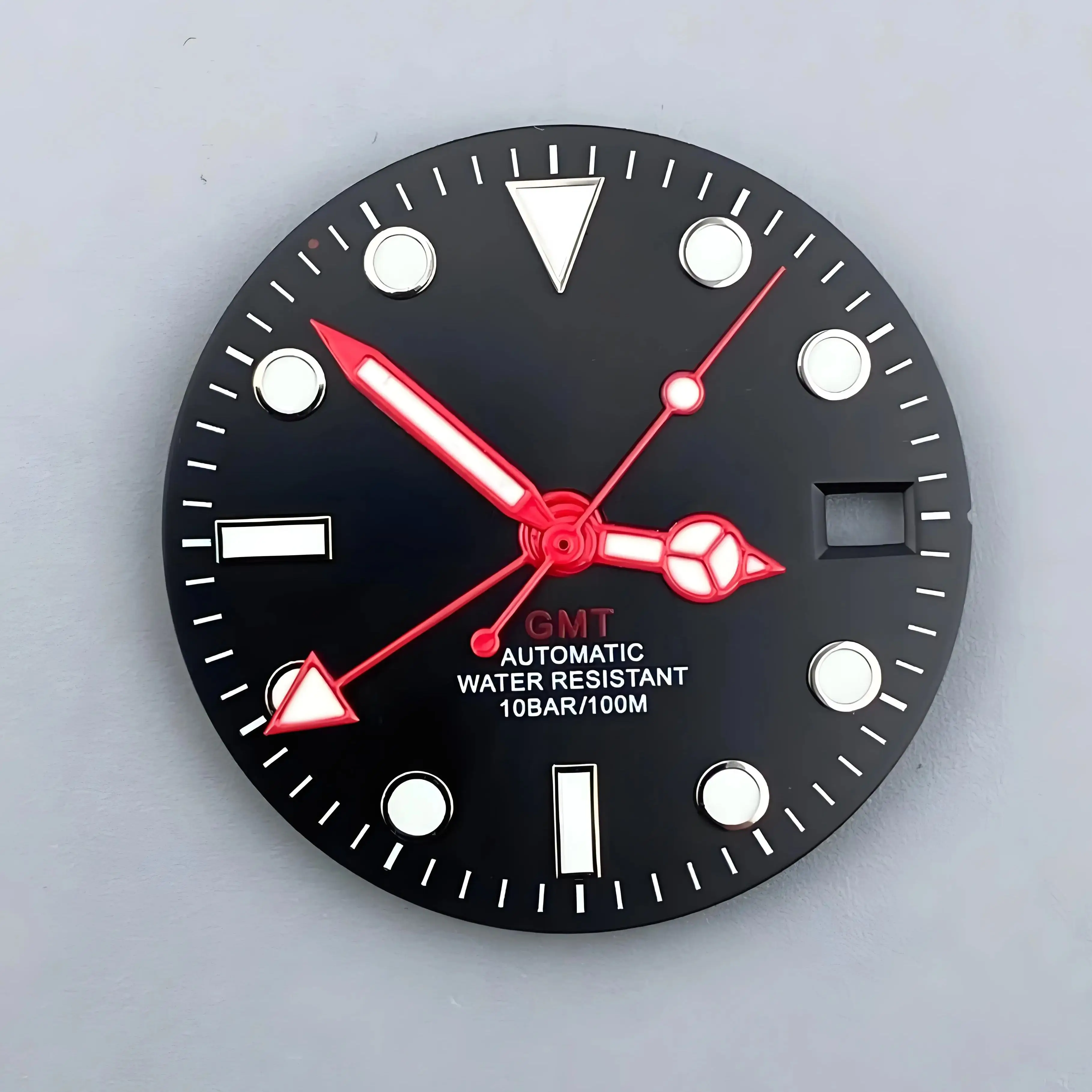 Luminous GMT Single Calendar Watch Dial, 28.5mm, No Logo