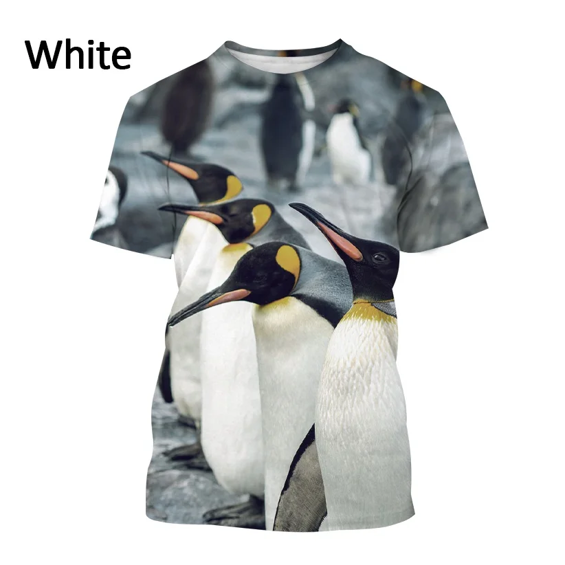 Cute Penguin Painted T Shirt Men and Women Casual Fashion Antarctic Pole  Animal Short-sleeved T Shirt - AliExpress
