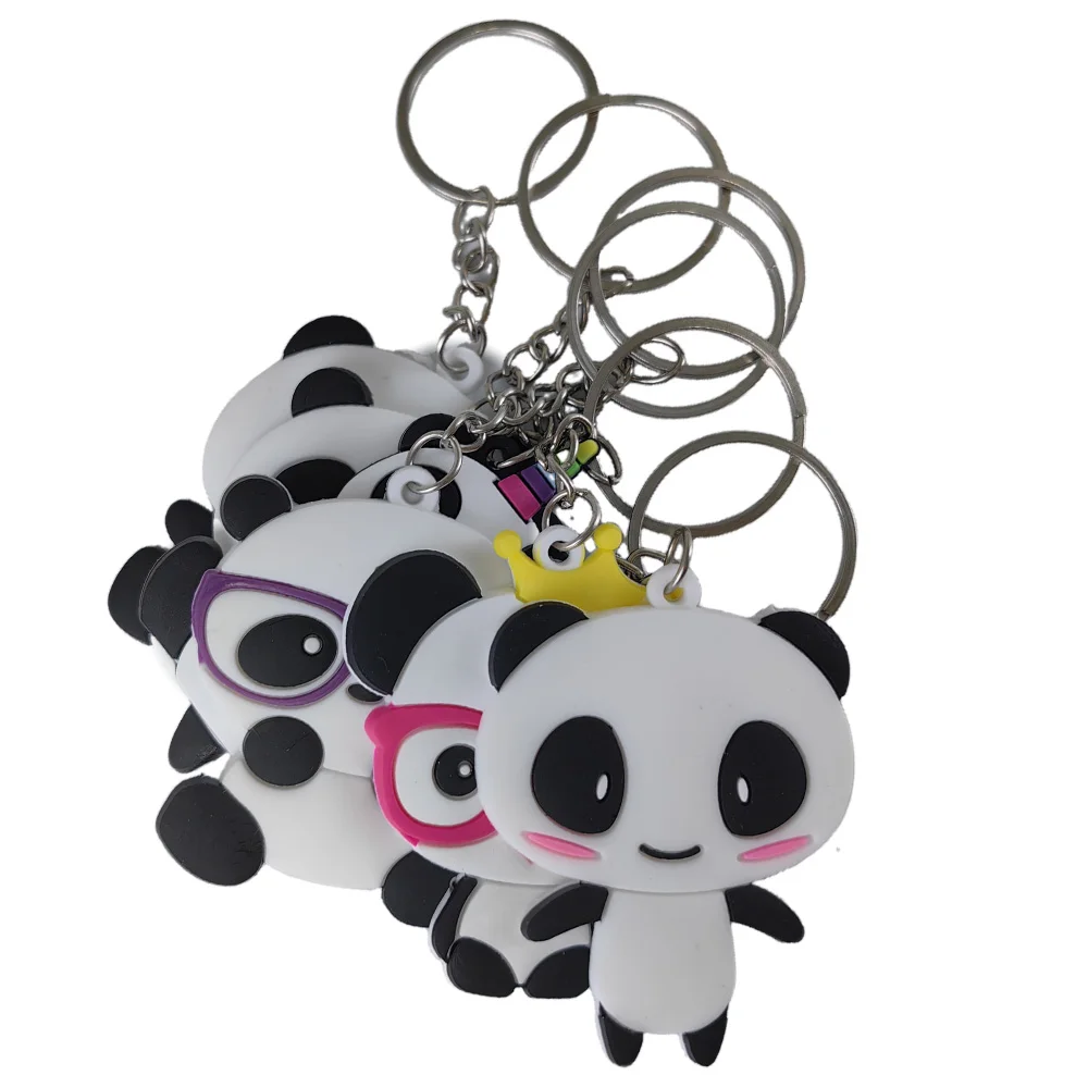 Set 3 Portachiavi Panda In Silicone Con Campanelle – Ciondoli Per Chiavi, Borsa O Zaino – Regalo Per Bambini E Amanti Dei Panda