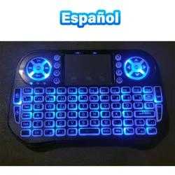 Wireless Mini Keyboard with Backlit Touchpad and Dual Mode Connectivity (Spanish)