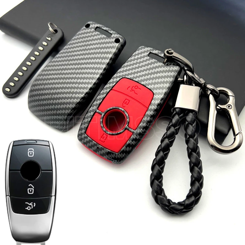 

Carbon ABS Car Remote Key Case Cover Shell For Mercedes Benz A C E S G Class GLC CLE CLA GLB GLS W177 W205 W213 W222 X167 AMG