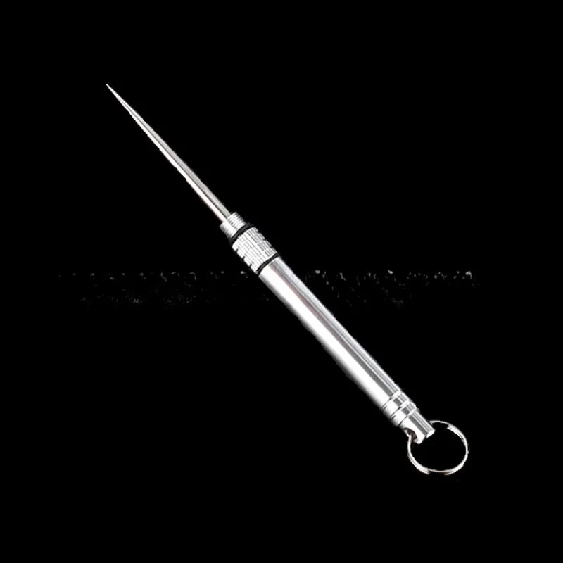 Iron EDC Telescopic Toothpick Keychain Pendant Gift Fruit Fork Camping Pocket Toothpick Holder Unpacking Tool 1PC
