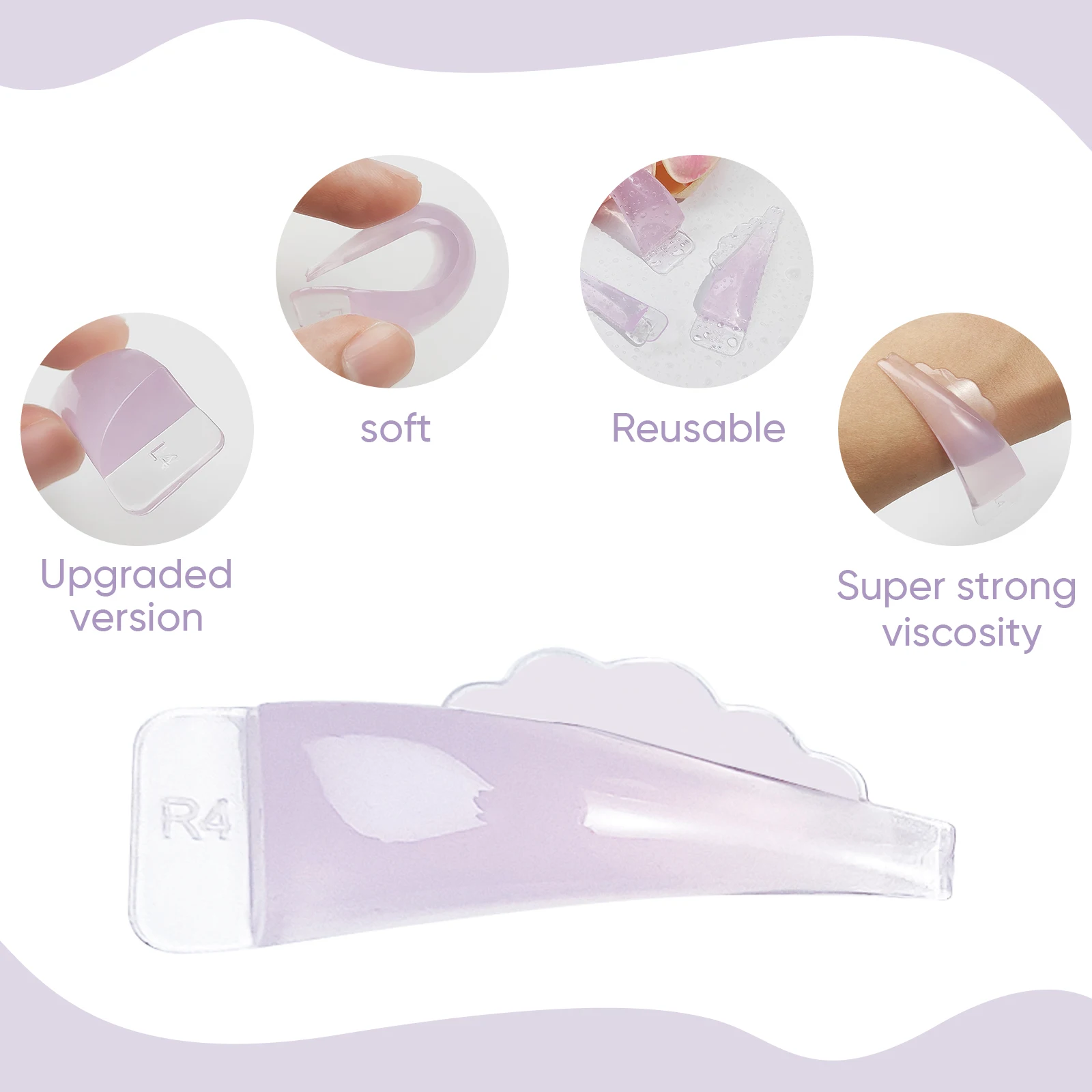Description Picture 3 of itemPERMANIA 4 Pairs U Curl Silicone Eyelash Perm Pads Sticky Lashes Rods Shield Lifting 3D Eyelash Curler Accessories Makeup Tools